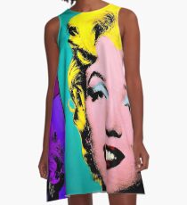 MARILYN : Warhol Style Abstract Print A-Line Dress