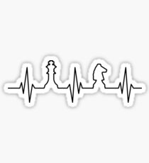 Chess Heartbeat Chess Lovers T-Shirt Sticker