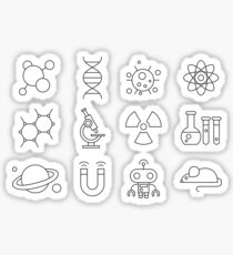 Science Line Icons Sticker