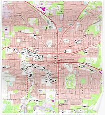 Tallahassee Florida Map (1970) Poster