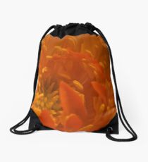 Orange Trollius Stamen Macro Drawstring Bag