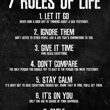 Artwork thumbnail, 7 Rules of Life Motivational Poster - Perfect Print For Bedroom or Home Office by posterpro