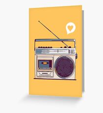 Retro Radio Boombox Greeting Card