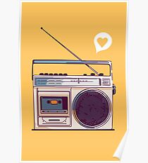 Retro Radio Boombox Poster