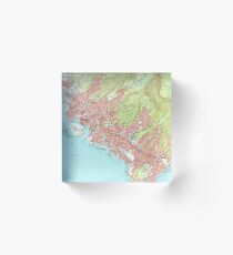 Honolulu Hawaii Map (1983) Acrylic Block