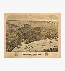 Vintage Pictorial Map of Jacksonville FL (1874) Photographic Print