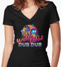 Rick and Morty Neon Women's Fitted V-Neck T-Shirt