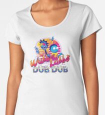Camiseta premium para mujer Rick y Morty Neon
