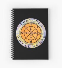 Fortune's Wheelhouse logo on black Spiral Notebook