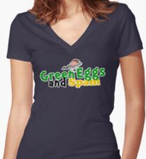 Green Eggs and Spam Women's Fitted V-Neck T-Shirt