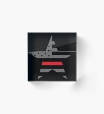 Thin Red Line - American Fire Fighter Flag Acrylic Block