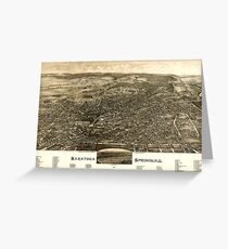 Panoramic Maps Saratoga Springs NY 1888 Greeting Card