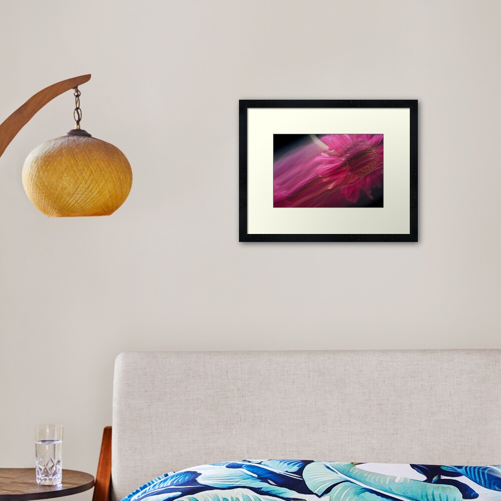 Fleur Blur-Abstract Pink Gerbera Daisy Framed Art Print