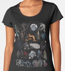 Camiseta premium para mujer Bloodborne bosses
