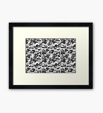 BAPE Camo Greyscale Black and White Framed Print