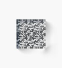 BAPE Camo Greyscale Black and White Acrylic Block