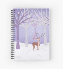 Deer - Squirrel - Winter - Snow - Forest Spiral Notebook