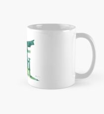 Torii gate silhiuettes watercolor art print painting Mug
