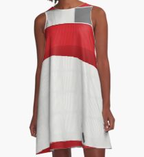 Funky Little Red Building A-Line Dress