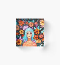 Garden Girl Acrylic Block