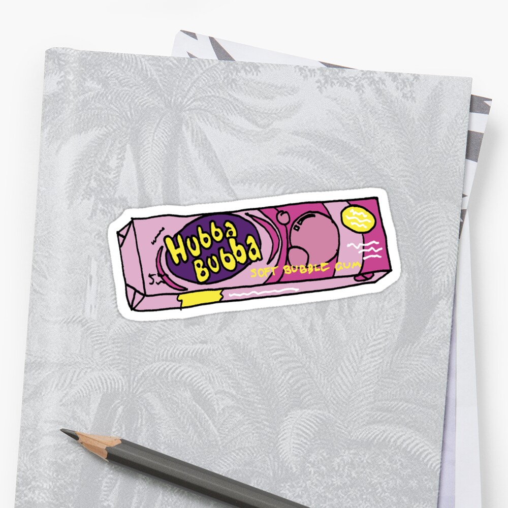 Hubba Bubba Bubble Gum Illustration Sticker By Parttimetrash Redbubble