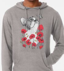 Pug in flowers Lightweight Hoodie
