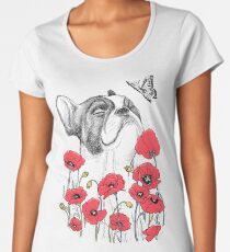Pug in flowers Women's Premium T-Shirt