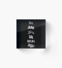 Zelig Font Acrylic Block