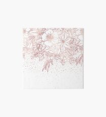 Rosen-Gold Hand gezeichnete Blumengekritzel und -Konfettidesign Galeriedruck