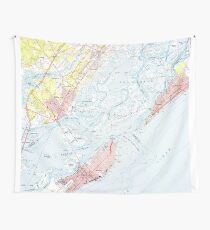 Vintage Map of Ocean City NJ (1952) Wall Tapestry