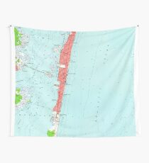 Vintage Seaside Heights NJ Map (1953) Wall Tapestry