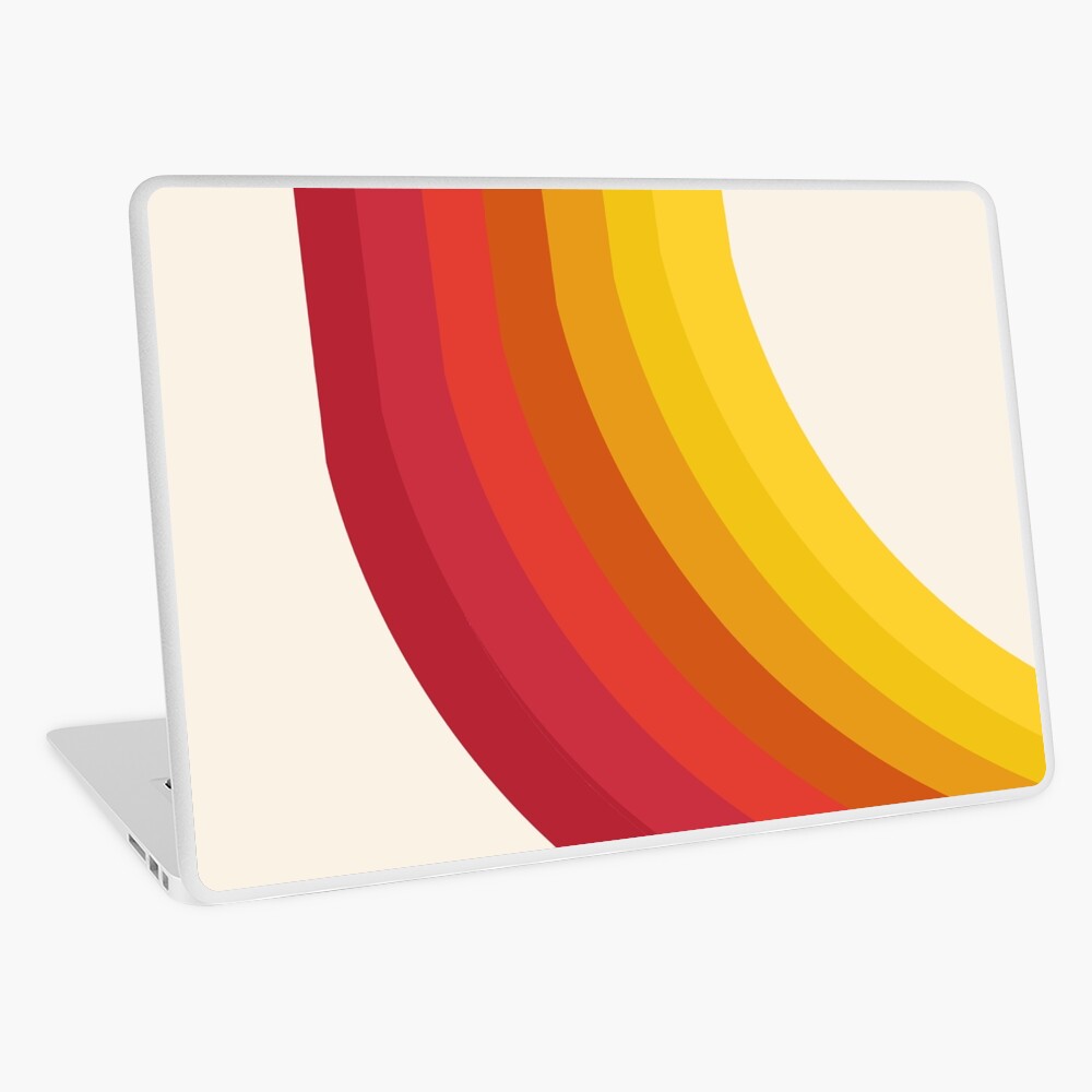 4-Sho - retro 70s style throwback vibes 1970's trendy decor art minimalist rainbow stripes Laptop Skin