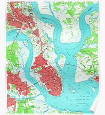Vintage Map of Charleston South Carolina (1958) 2 Poster