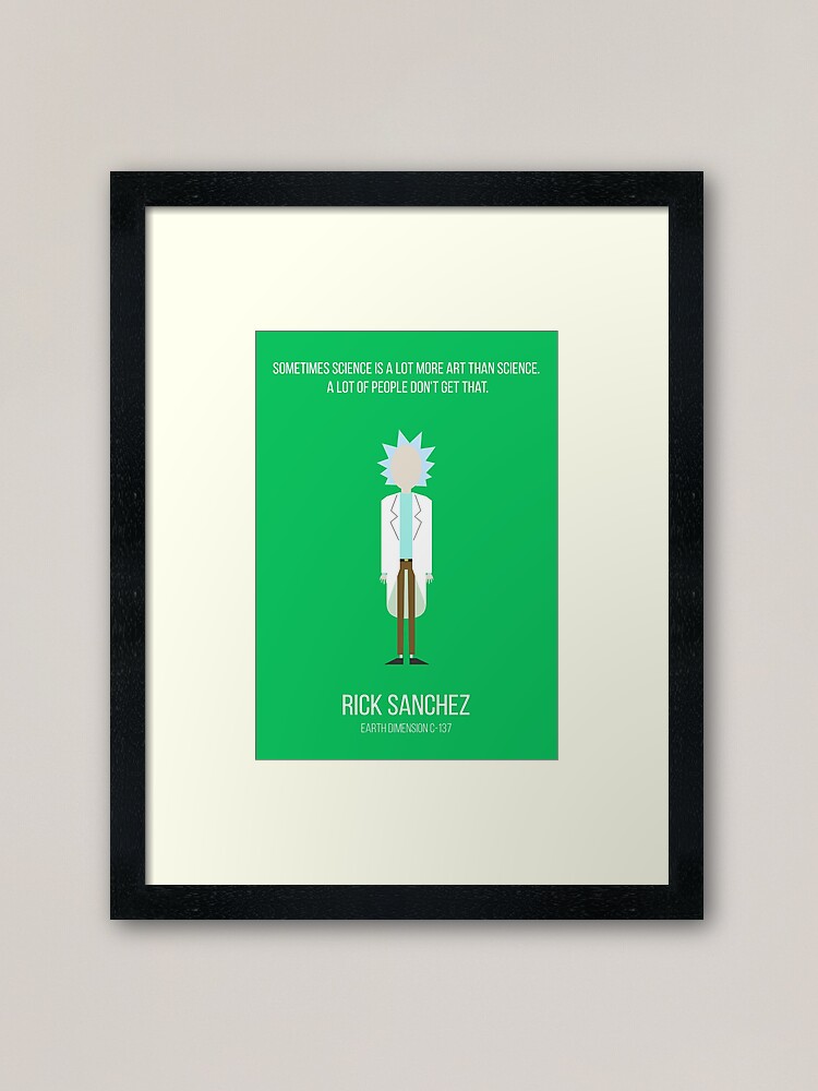 Alternate view of Minimalist Rick Sanchez Framed Art Print