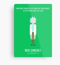Minimalist Rick Sanchez Metal Print