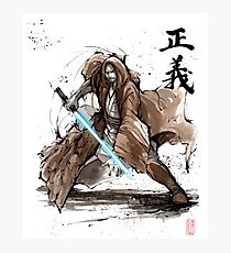 Jedi Knight from Star Wars with calligraphy Photographic Print