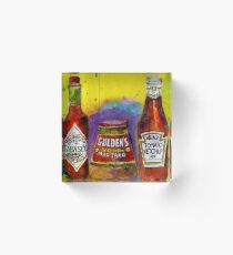 Tabasco - Gulden - Heinz Ketchup - Kitchen Art Acrylic Block