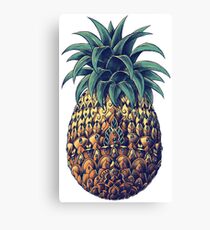 Kunstvolle Ananas (Farbversion) Leinwanddruck