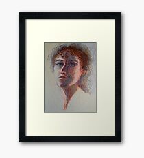 Two Faces - Portrait Of A Woman - Outsider Art Framed Print