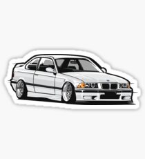 Stanced out E36 White Sticker