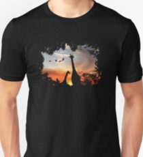 Wilder afrikanischer Sonnenuntergang Unisex T-Shirt