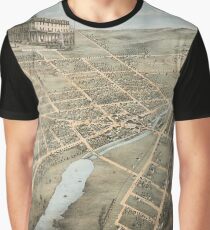 Vintage Pictorial Map of Waukesha Wisconsin (1874) Graphic T-Shirt