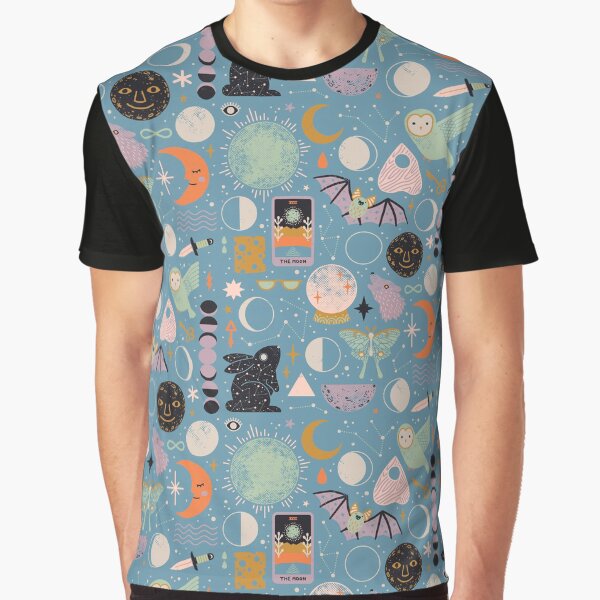Lunar Pattern: Blue Moon Graphic T-Shirt
