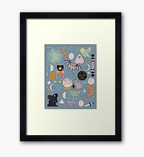 Mondmuster: Blauer Mond Gerahmter Kunstdruck