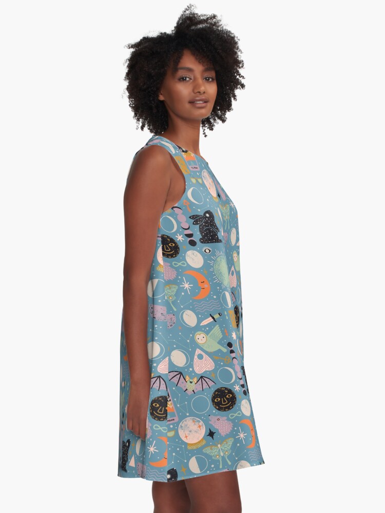 Alternate view of Lunar Pattern: Blue Moon A-Line Dress
