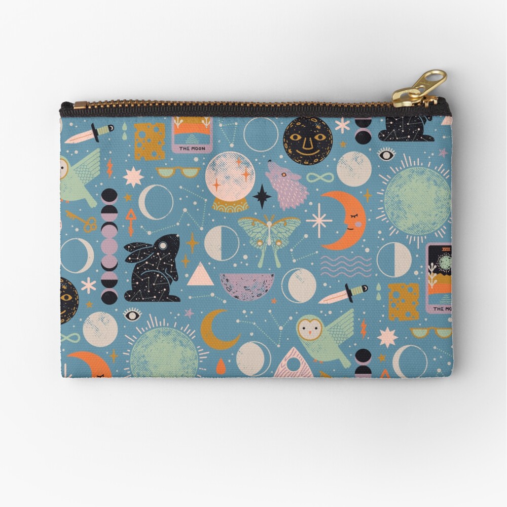 Lunar Pattern: Blue Moon Zipper Pouch