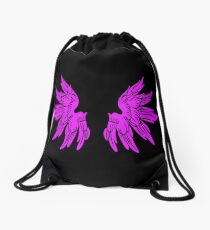 Pink Fairy Wings T-Shirt Womens Top Drawstring Bag