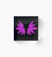 Pink Fairy Wings T-Shirt Womens Top Acrylic Block