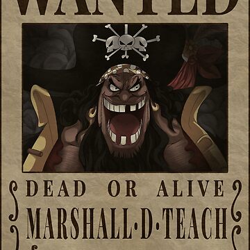 "Marshall D Teach One Piece Kurohige Bounty Poster Blackbeard" Poster