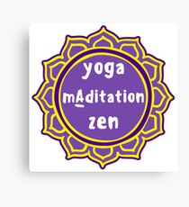 Violet Mandala and Sign 'Yoga Maditation Zen' for yogis Canvas Print